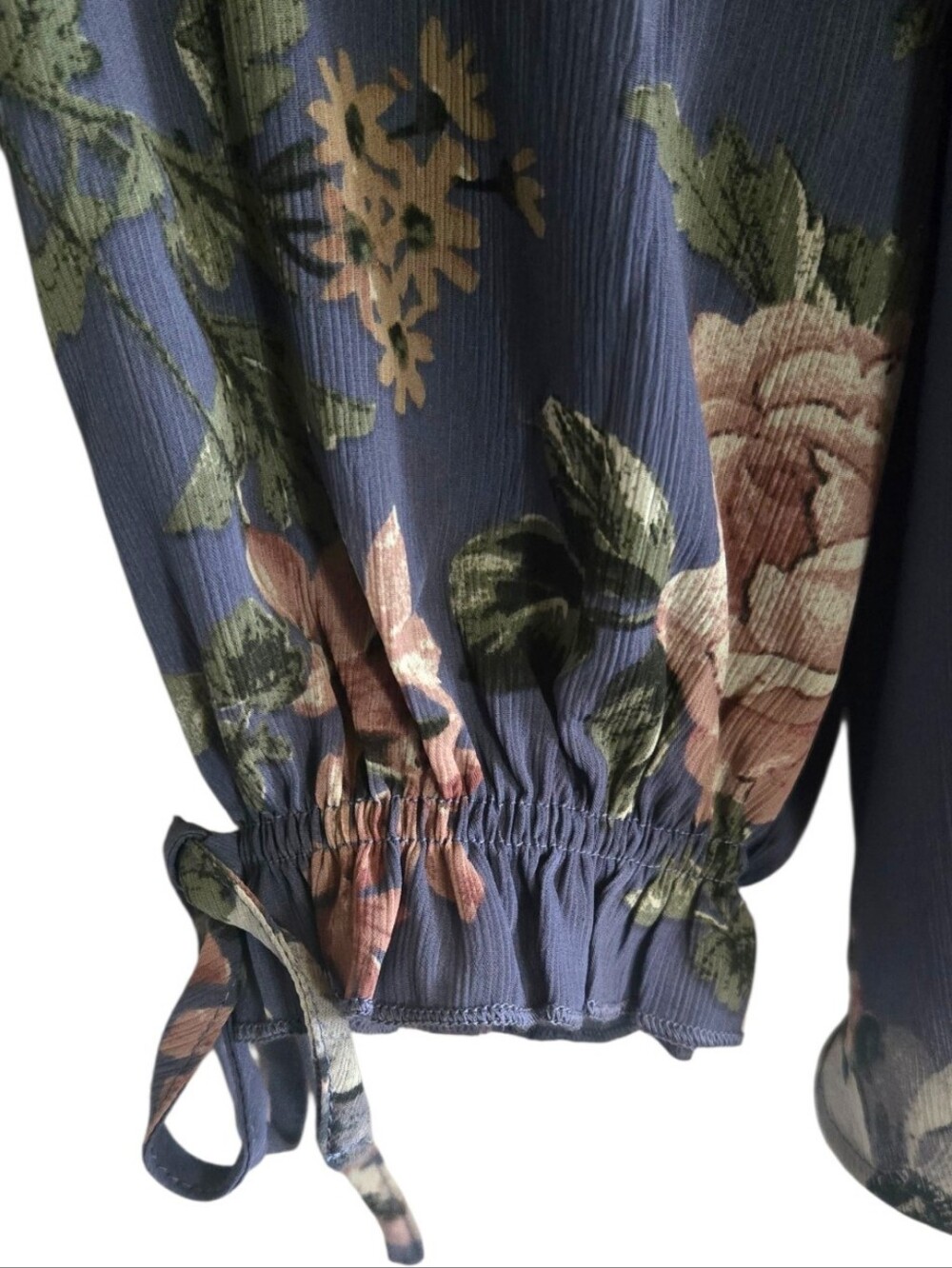 Torrid Festi Chiffon Semi-Sheer Tie Front Blouse Balloon Sleeves Ruffle 3X NWT - Picture 6 of 8